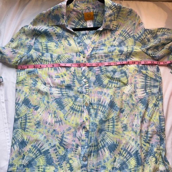 Ruby Rd. Multicolor Tie-Dye Button Down Shirt - Picture 8 of 9